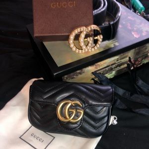 Gucci Pearl Womens Belt/ Mini Marmont